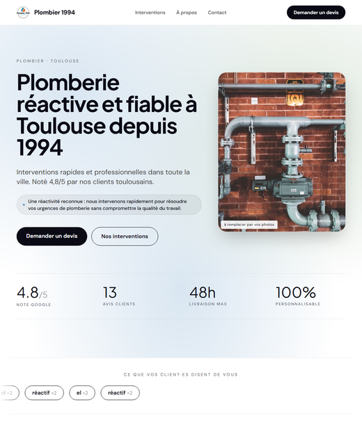 Maquette plombier
